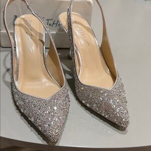 Betsey Johnson Glittering Silver Heels